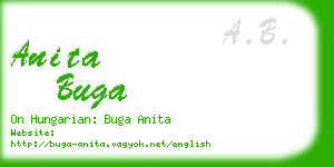 anita buga business card